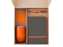 Набор с термокружкой, блокнотом, ручкой и ланчбоксом Refreshment, оранжевый