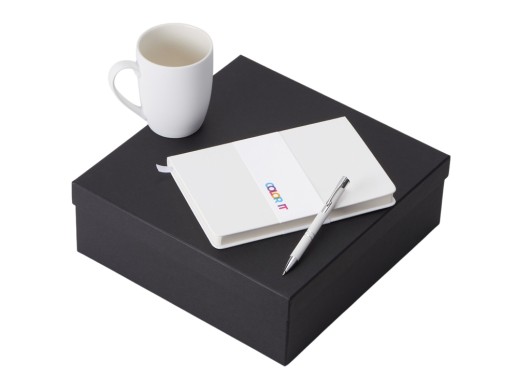 Подарочный набор с блокнотом С2, металлической ручкой и кружкой, белый