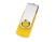 Флеш-карта USB 2.0 8 ГБ Квебек, желтый с нанесением логотипа с нанесением логотипа