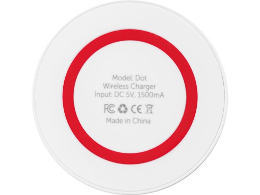 Беспроводное зарядное устройство Dot, 5 Вт, белый/красный