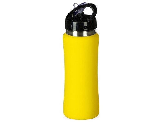 Бутылка для воды Bottle C1, сталь, soft touch, 600 мл, желтый с нанесением логотипа с нанесением логотипа