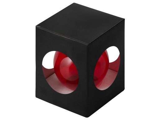 Стеклянный елочный шар Frozi, красный прозрачный, с серебристым колпачком