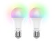 Набор из двух лампочек IoT CLED M1 RGB, E27, белый с нанесением логотипа с нанесением логотипа