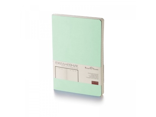 Ежедневник А5 недатированный Megapolis Velvet Flex, зефирный мятный с нанесением логотипа с нанесением логотипа