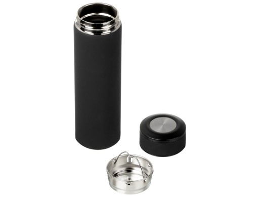 Вакуумный термос Vacuum Flask C1, soft touch, 420мл, черный с нанесением логотипа с нанесением логотипа