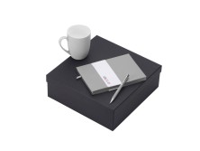 Подарочный набор с блокнотом С1, металлической ручкой и кружкой, серый