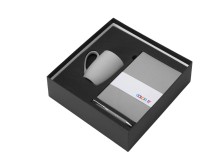 Подарочный набор с блокнотом С1, металлической ручкой и кружкой, серый