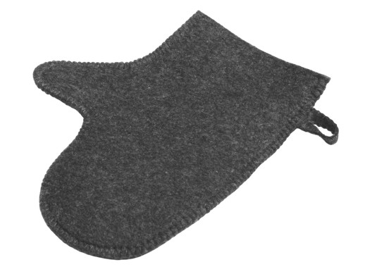 Банный набор из шапки и рукавицы Renew, серый с нанесением логотипа с нанесением логотипа