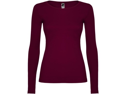 Футболка с длинным рукавом Extreme женская, гранатовый с нанесением логотипа с нанесением логотипа