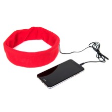 Наушники проводные MARKIZ с повязкой, красный, флис -  345142/08