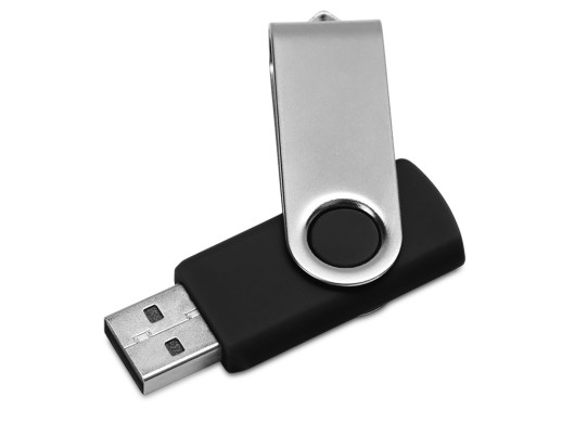 Флеш-карта USB 2.0 16 ГБ Флэш С1, черный с нанесением логотипа с нанесением логотипа