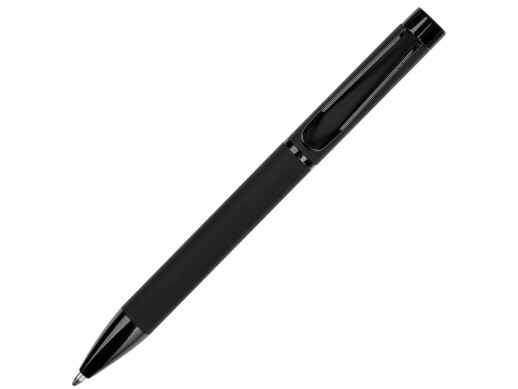 Металлическая шариковая ручка Black Lama, софт-тач, черный с нанесением логотипа с нанесением логотипа