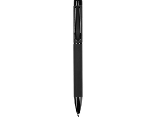 Металлическая шариковая ручка Black Lama, софт-тач, черный с нанесением логотипа с нанесением логотипа