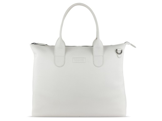 Сумка-шоппер BUGATTI Elsa, белая, воловья кожа/полиэстер, 46х11х31,5 см
