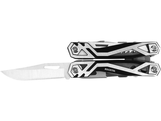 Мультитул Rocktol 21 в 1 с пружинными плоскогубцами, нержавеющая сталь, нейлоновый чехол с нанесением логотипа с нанесением логотипа