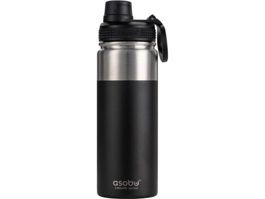 Вакуумная термобутылка ALPINE FLASK, 530 мл, черный с нанесением логотипа с нанесением логотипа