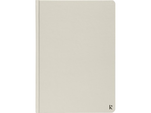 Блокнот в твердом переплете Karst формата A5, бежевый с нанесением логотипа с нанесением логотипа