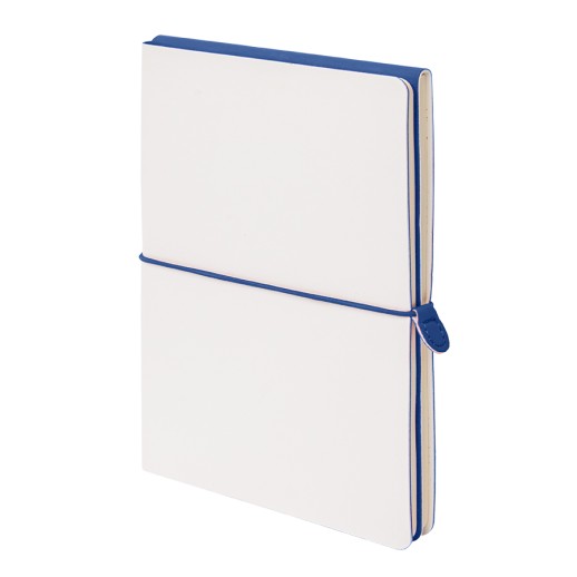 Бизнес-блокнот Combi, 130*210 мм, бело-тем-синий, кремовый форзац, гибкая обложка, в клетку/нелин , -  21219/26