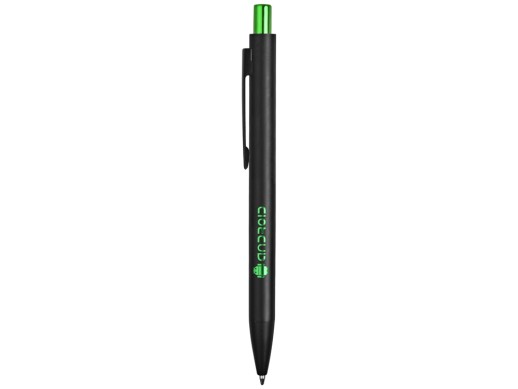 Ручка металлическая шариковая Blaze с цветным зеркальным слоем, черный/зеленое яблоко