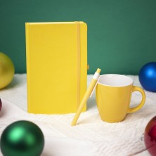 Подарочный набор HAPPINESS: блокнот, ручка, кружка, жёлтый   39483/03