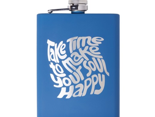 Фляжка 240 мл Remarque soft touch, 304 сталь, синий (гравировка)