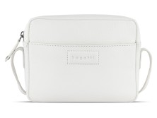 Сумка кросс-боди женская BUGATTI Elsa, белая, воловья кожа/полиэстер, 19х5,5х14 см