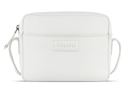 Сумка кросс-боди женская BUGATTI Elsa, белая, воловья кожа/полиэстер, 19х5,5х14 см