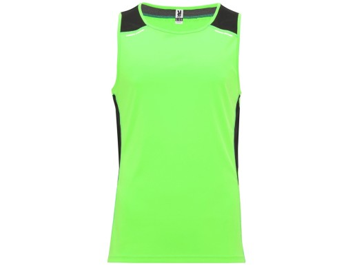 Майка Misano мужская, неоновый зеленый/черный с нанесением логотипа с нанесением логотипа