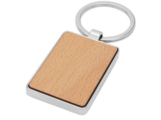 Прямоугольный брелок Mauro из бука, дерево с нанесением логотипа с нанесением логотипа