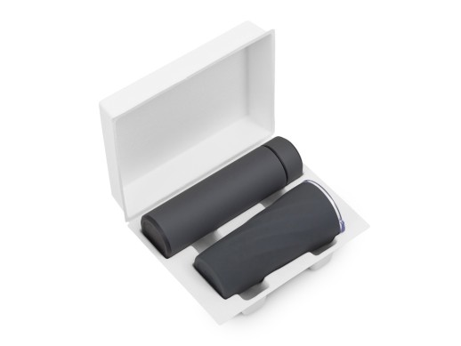 Подарочный набор FAMILY с термосом и термокружкой, серый