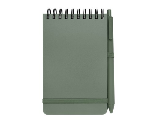 Блокнот Thalaasa формата А6 в твердой обложке из океанического пластика с шариковой ручкой - Зеленый яркий