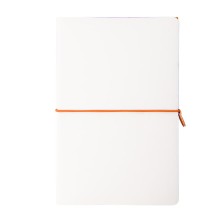 Бизнес-блокнот Combi, 130*210 мм, бело-оранжевый, кремовый форзац, гибкая обложка, в клетку/нелин , 21219/06