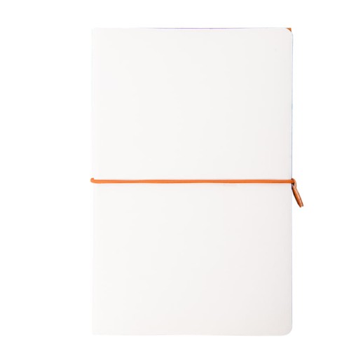 Бизнес-блокнот Combi, 130*210 мм, бело-оранжевый, кремовый форзац, гибкая обложка, в клетку/нелин ,   21219/06