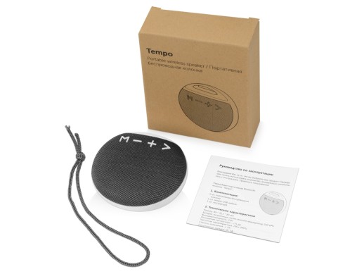 Портативная колонка Tempo, белый с нанесением логотипа с нанесением логотипа