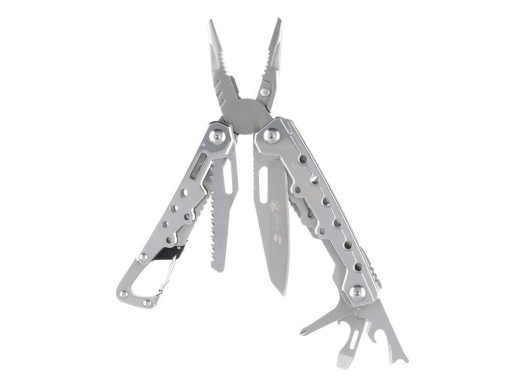 Мультитул Stinger, 105x40 мм, 12 функций, сталь, серебристый, в комплекте нейлоновый чехол с нанесением логотипа с нанесением логотипа