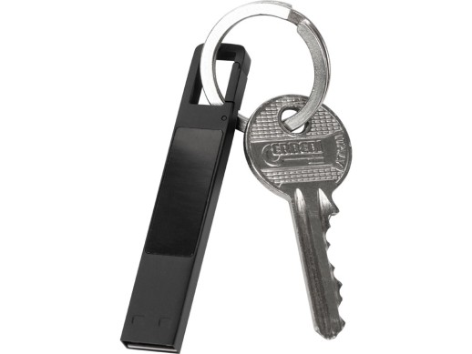 USB 2.0- флешка на 32 Гб c подсветкой логотипа Hook LED, темно-серый, красная подсветка