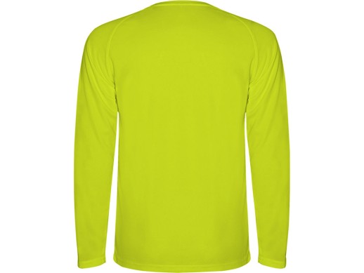 Футболка Montecarlo мужская с длинным рукавом, неоновый желтый с нанесением логотипа с нанесением логотипа