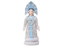 Подарочный набор: кукла фарфоровая, плед флисовый, голубой/синий