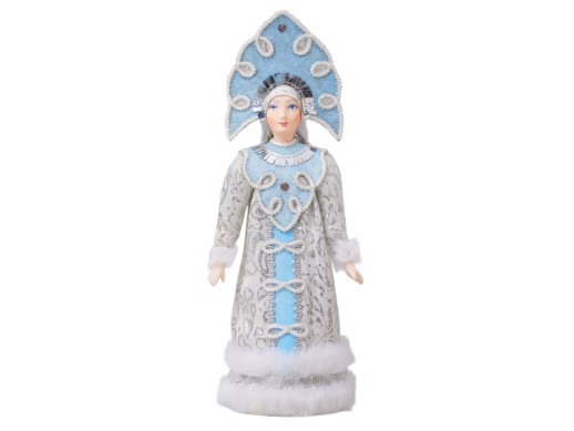 Подарочный набор: кукла фарфоровая, плед флисовый, голубой/синий