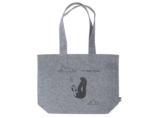 Шоппер фетровый Stratum горизонтальный из переработанного пластика (термотрансфер)