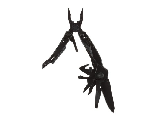 Мультитул Stinger, 105x45 мм, 13 функций, сталь, чёрный, в комплекте 9 насадок и нейлоновый чехол с нанесением логотипа с нанесением логотипа