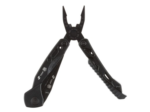 Мультитул Stinger, 105x45 мм, 13 функций, сталь, чёрный, в комплекте 9 насадок и нейлоновый чехол с нанесением логотипа с нанесением логотипа
