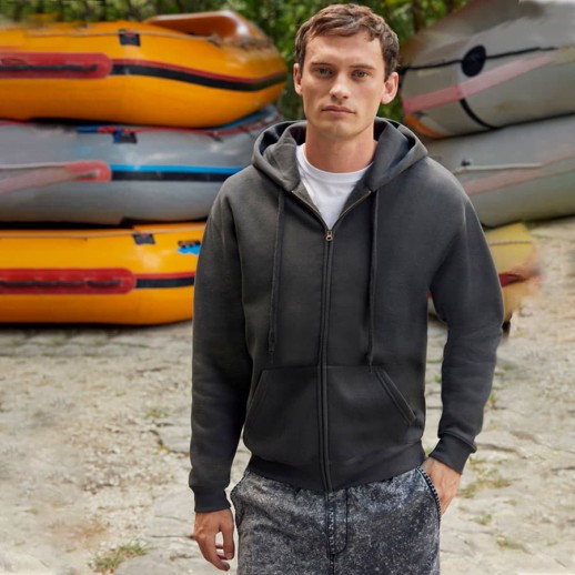 Толстовка с начесом PREMIUM HOODED SWEAT JACKET 280 620340.36 с нанесением логотипа с нанесением логотипа