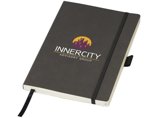 Блокнот Revello, черный с нанесением логотипа с нанесением логотипа