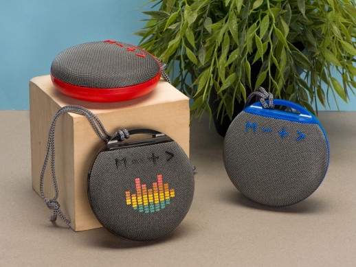 Портативная колонка Tempo, красный с нанесением логотипа с нанесением логотипа