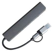 USB-хаб ROOT 8 в 1, серый, алюминий   19344/29