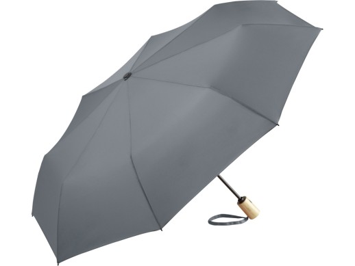 Зонт складной 5429 ÖkoBrella из бамбука, полуавтомат, серый с нанесением логотипа с нанесением логотипа