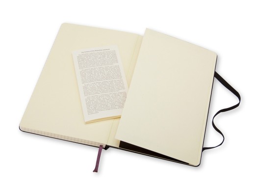 Записная книжка Moleskine Classic (в клетку) в твердой обложке, Large (13х21см), черный с нанесением логотипа с нанесением логотипа