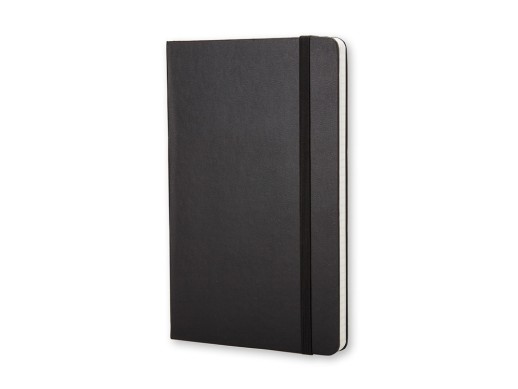 Записная книжка Moleskine Classic (в клетку) в твердой обложке, Large (13х21см), черный с нанесением логотипа с нанесением логотипа