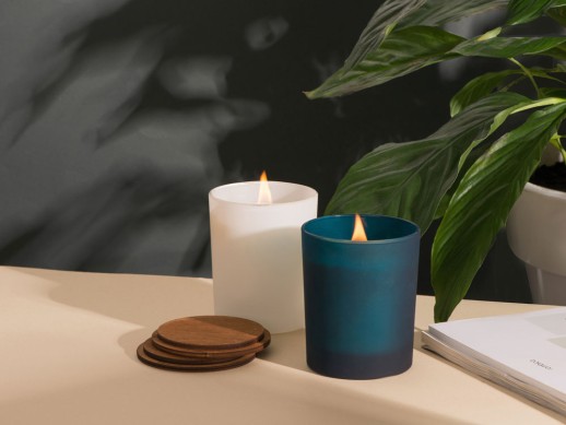 Свеча соевая ароматическая в стекле Niort, синяя